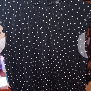 Adrianna Papell Black Dress with White Dots